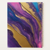 Abstracte Flow Art- Blauw Paarse Roze en Goud- Planner (Achterkant)