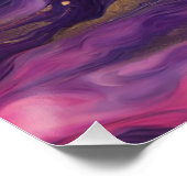 Abstracte Flow Art-Blue Paarse roze goud- Perfect Poster (Hoek)