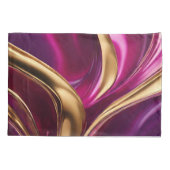 Abstracte Flow Art-Fuchsia Paarse en Gold- Kussensloop (Achterkant)