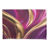 Abstracte Flow Art-Fuchsia Paarse en Gold- Kussensloop (Voorkant)