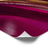Abstracte Flow Art-Fuchsia Paarse en Gold- Perfect Poster (Hoek)
