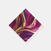 Abstracte Flow Art- Fuchsia Paarse en Gold- Servet (Hoek)