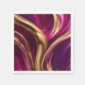 Abstracte Flow Art-Fuchsia Paarse en Gold- Servet (Voorkant)