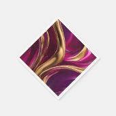 Abstracte Flow Art-Fuchsia Paarse en Gold- Servet (Hoek)