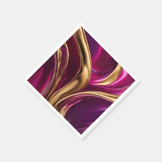 Abstracte Flow Art-Fuchsia Paarse en Gold- Servet (Hoek)