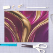 Abstracte Flow Art-Fuchsia Paarse en Gold- Tissuepapier (Craft)