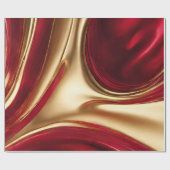 Abstracte Flow Art-Red en Gold- Cadeaupapier (Vlak)