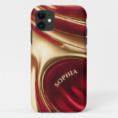 Abstracte Flow Art-Red en Gold Case-Mate iPhone Case (Achterkant)