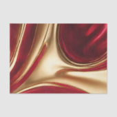 Abstracte Flow Art-Red en Gold- Tissuepapier (Voorkant)
