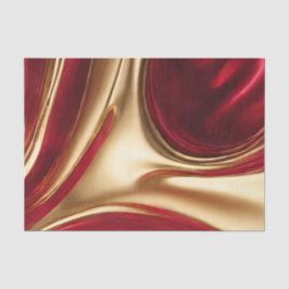 Abstracte Flow Art-Red en Gold- Tissuepapier