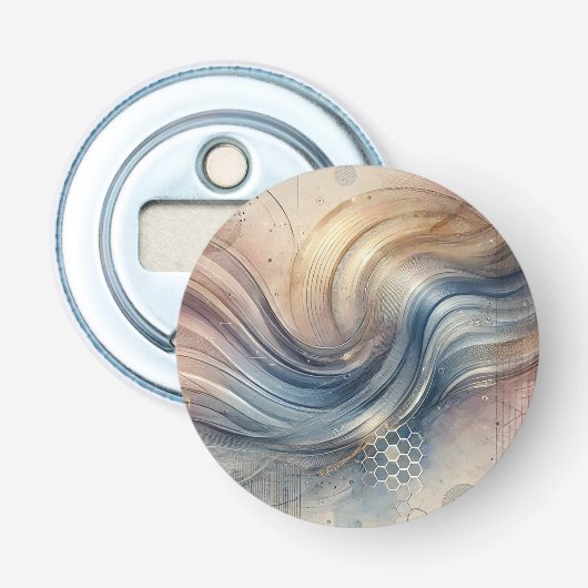 Abstracte flow flesopener button flesopener (Voorkant)