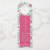 Abstracte Flower Bottle Hangers Hot Pink Mint Gree (Achterkant)