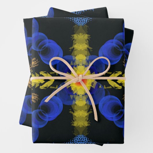 Abstracte Flower Gift Wrap Inpakpapier Vel (In situ)