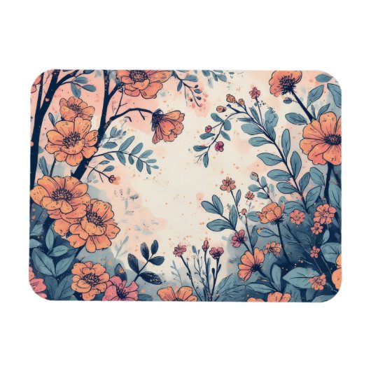 Abstracte Flower Ontworpen Flexibele Fotomagneet Magneet (Horizontaal)