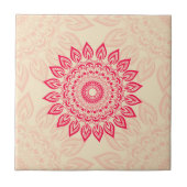 Abstracte Flower Ornament Tegel in Boho stijl Tegeltje (Voorkant)