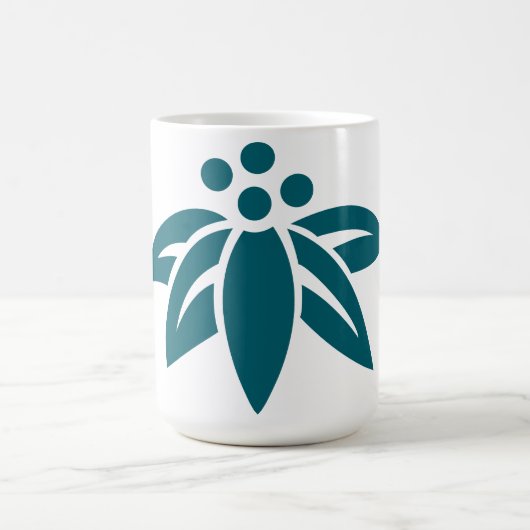 Abstracte Flower Silhouette Coffee Mok (Center)