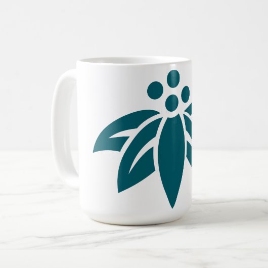 Abstracte Flower Silhouette Coffee Mok (Voorkant links)