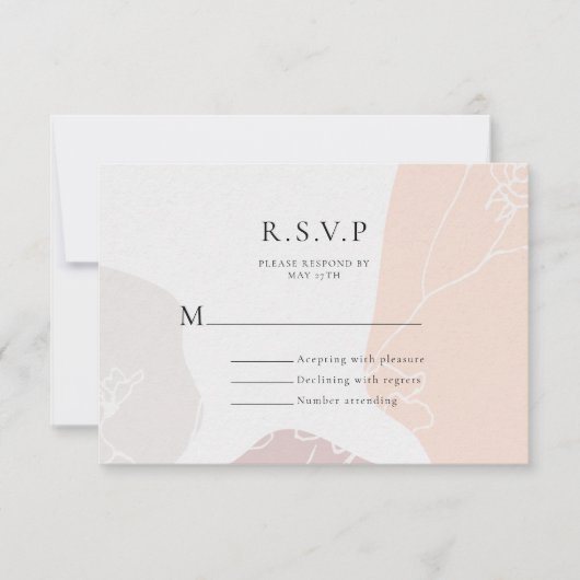 Abstracte Flower Wedding Response Kaart (Voorkant)