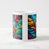 Abstracte Flowers Jumbo Mok (Voorkant)