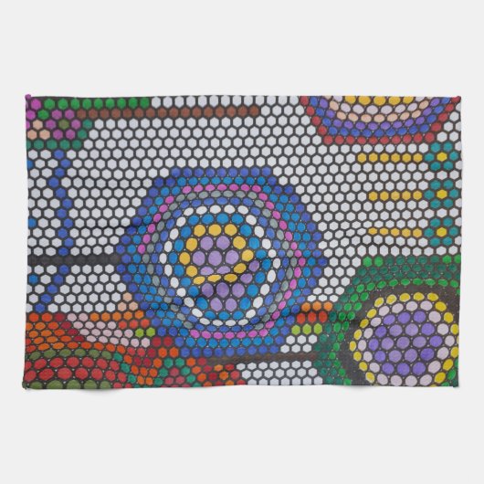 Abstracte Flowers Kitchen Towel Theedoek (Horizontaal)