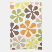 Abstracte Flowers Retro-kleuren Theedoek (Verticaal)