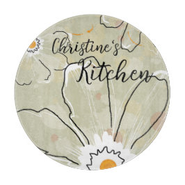 Abstracte Flowers Voeg een 12-inch Glas toe Snijplank