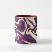 Abstracte Fluid Art met Paarse en Cream Tones Mok (Midden)