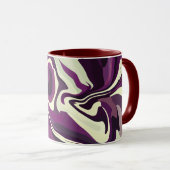 Abstracte Fluid Art met Paarse en Cream Tones Mok (Voorkant rechts)