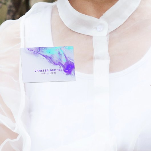 Abstracte Fluid Art mixing Paint Makeup Artist Naamplaatje