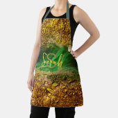 Abstracte Fluid Paint Gold Metallic Folie Groene N Schort (Insitu)