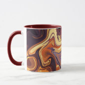 Abstracte Fluid Swirl Design in warme tinten Mok (Links)