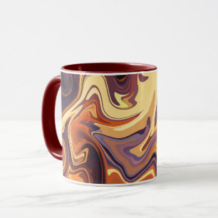 Abstracte Fluid Swirl Design in warme tinten Mok