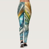 Abstracte Fluid Swirl Vrouwen Leggings (Achterkant)