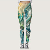 Abstracte Fluid Swirl Vrouwen Leggings (Voorkant)