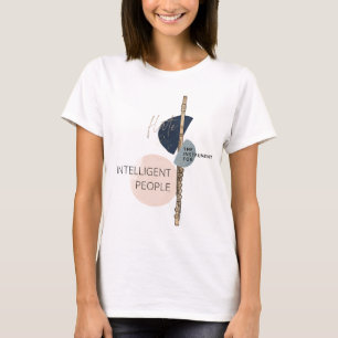 Abstracte Fluit Quote Modern Blush Pink & Navy T-shirt