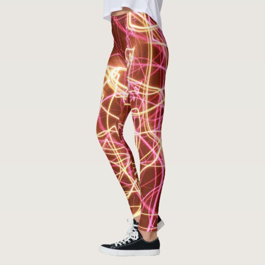 Abstracte fluorescerende lijnen leggings (Links)