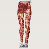Abstracte fluorescerende lijnen leggings (Voorkant)