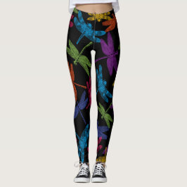 ABSTRACTE FLYPATROON VOOR KLEURENDRAGONFLIES LEGGINGS