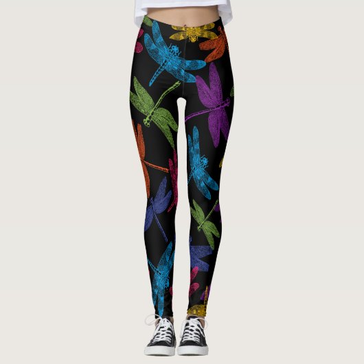 ABSTRACTE FLYPATROON VOOR KLEURENDRAGONFLIES LEGGINGS (Voorkant)