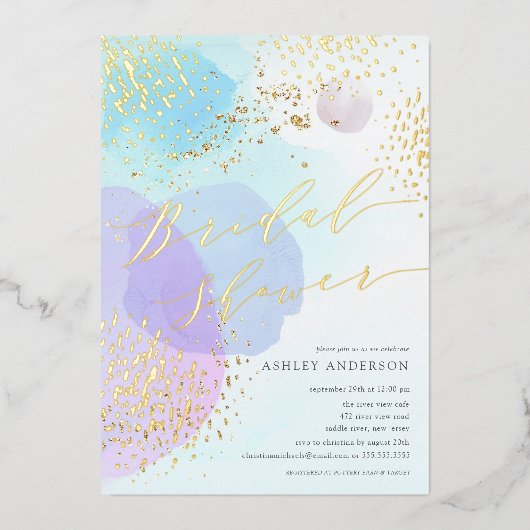 Abstracte Folie  Vrijgezellenfeest Folie Uitnodiging (Voorkant)