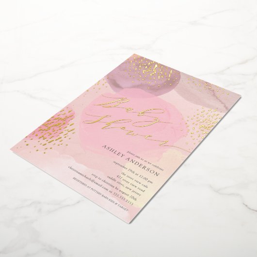 Abstracte Foliën  Baby shower Folie Invi Folie Uitnodiging (Gedraaid)