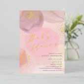 Abstracte Foliën  Baby shower Folie Invi Uitnodiging (Staand Voorkant)