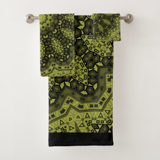 Abstracte folk mandala ethno traditionele sierbloe bad handdoek (Insitu)