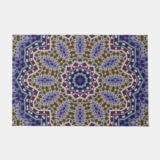 Abstracte folk mandala ethno traditionele sierbloe deurmat (Voorkant)
