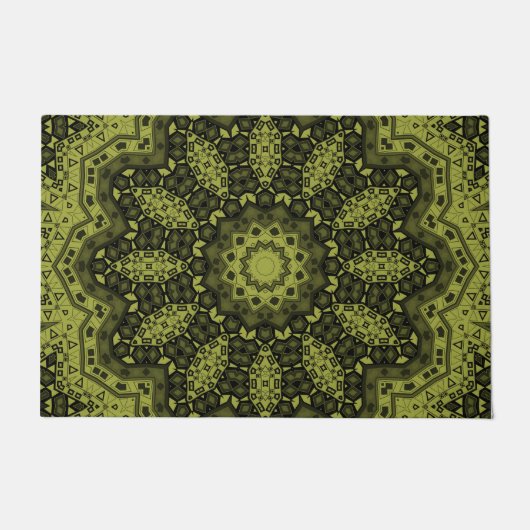 Abstracte folk mandala ethno traditionele sierbloe deurmat (Voorkant)