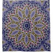 Abstracte folk mandala ethno traditionele sierbloe douchegordijn (Voorkant)
