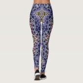 Abstracte folk mandala ethno traditionele sierbloe leggings (Achterkant)