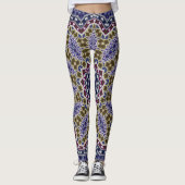 Abstracte folk mandala ethno traditionele sierbloe leggings (Voorkant)
