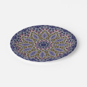 Abstracte folk mandala ethno traditionele sierbloe papieren bordje (Gekanteld)