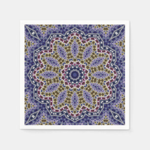 Abstracte folk mandala ethno traditionele sierbloe servet